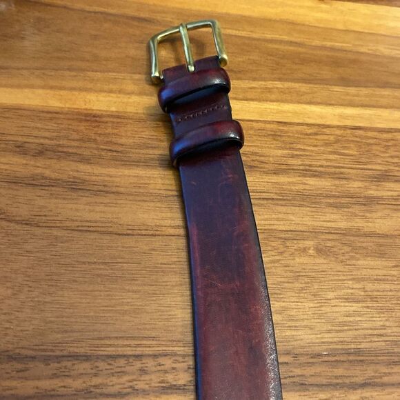 Men’s Warehouse Red Full Grain Italian Leather Size 38” - Picture 6 of 6